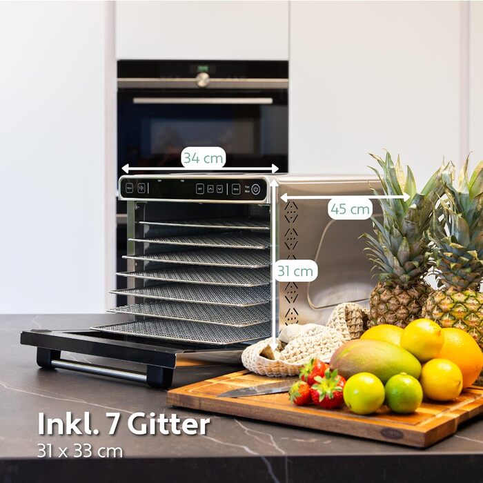 Дегидратор из нержавеющей стали (35-75C) для сушки фруктов 650 Вт с функцией таймера 24 часа Vita5