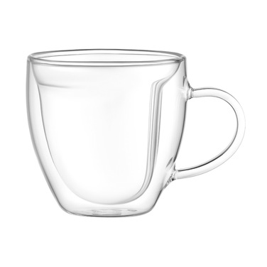 ARDESTO Набор чашек с ручками и двойными стенками, 250мл, 2шт, боросиликатное стекло, прозрачное