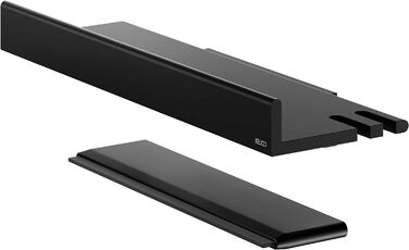 Душова полиця Keuco зі скляним ракелем з алюмінію, чорна, знімний кошик, зі зливними отворами, 35x6.6x11.6см, настінна, Reva Black Selection