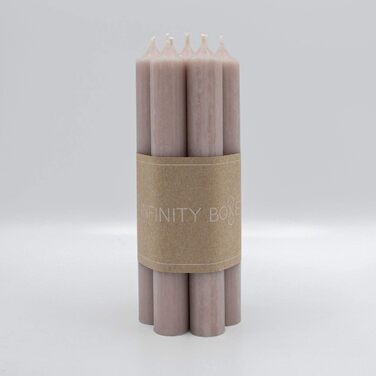 Набір свічок Infinity Boxs із 7 конусних свічок, зелений, приблизно Д18 см, Ø 2,2 см, час горіння 8 год (7 свічок, сіро-коричневого кольору)