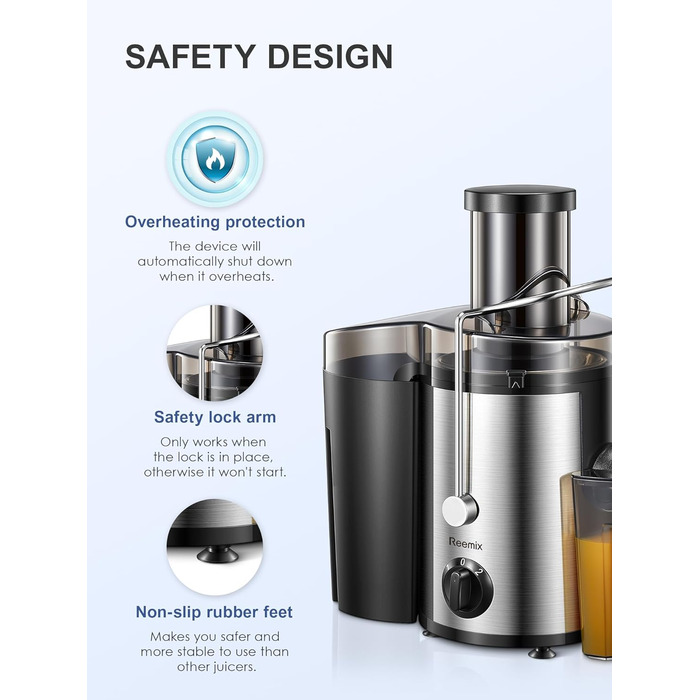 Соковижималка для фруктів та овочів, 500 Вт Reemix