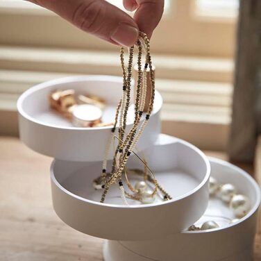 Шкатулки для ювелірних виробів YAMAZAKI 3408, 10 x 12,2 x 10, білі