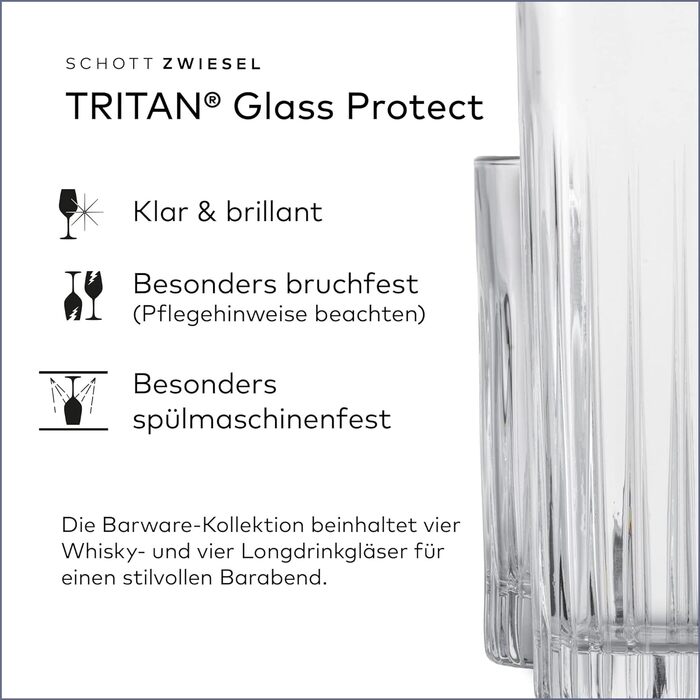 Набір склянок для віскі та лонгдрінків, 8 предметів, Stage Schott Zwiesel