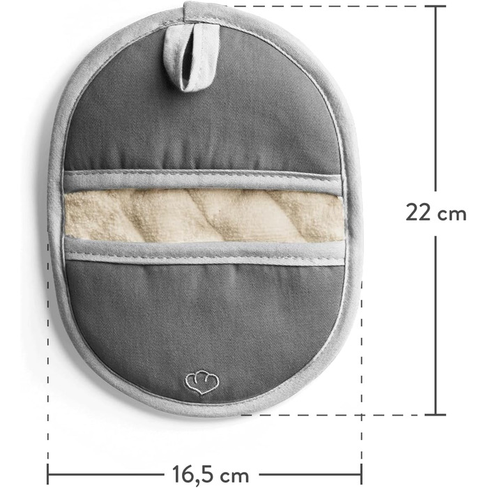 Набір 2 шт. Силікон і бавовна, термостійкі (прихватки, сірі)