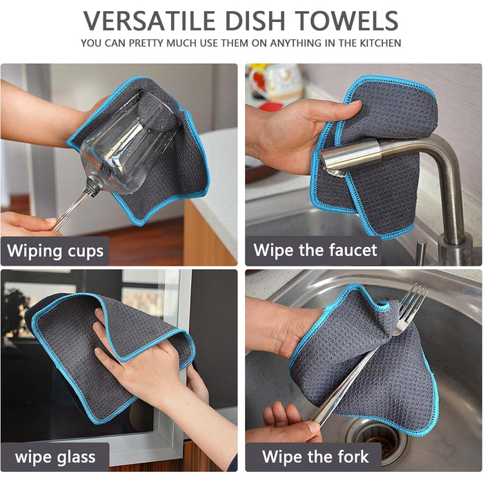 Кухонні рушники VIVOTE, рушники для гостей, подарункові, 40x60 см, 2 шт., м&39які кухонні рушники, абсорбуючі рушники (сірі 20x20)