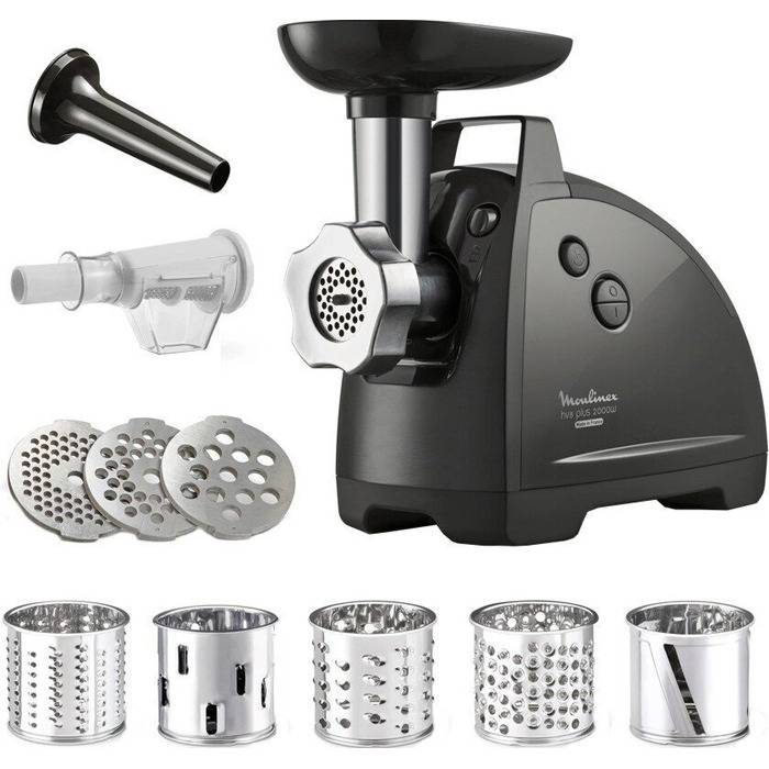 М'ясорубка 2000 Вт з насадкою для ковбас пластик/метал HVB Plus Tefal