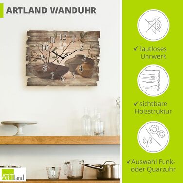 Настінний годинник без цокання 40 x 30 см ARTLAND