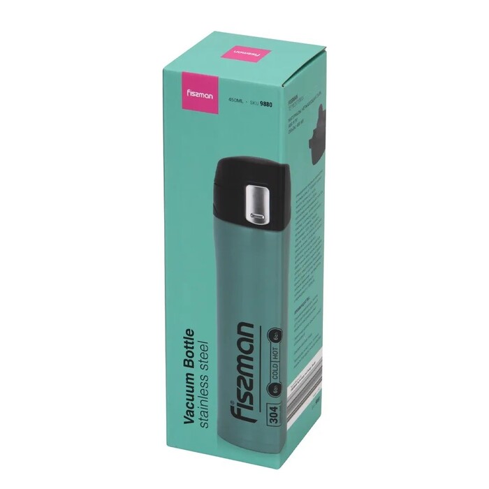 Термос-кухоль Fissman 450 мл синій нержавіюча сталь (9880)