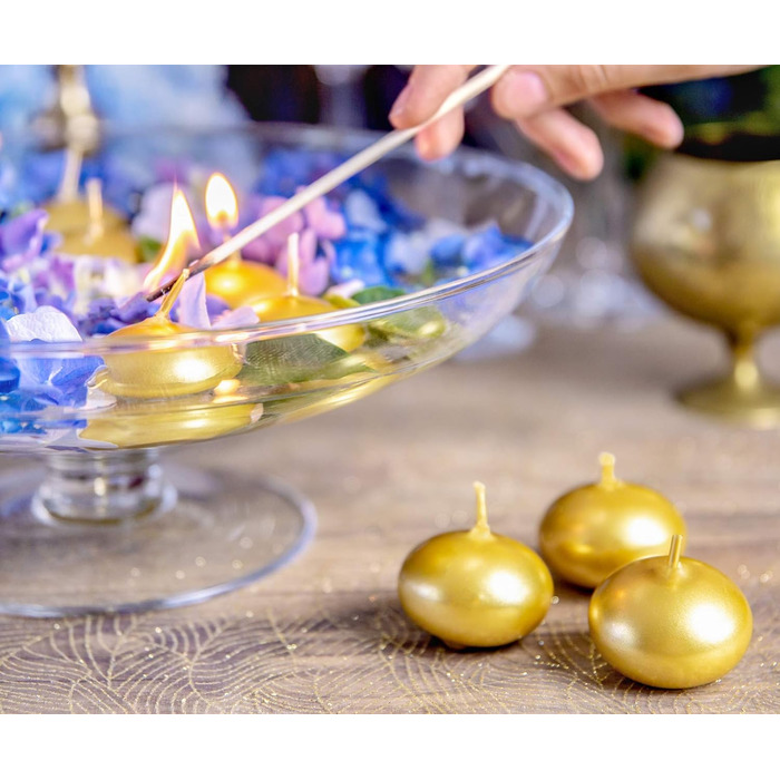 Плаваючі свічки 50 шт. плаваючі свічки Ø 40 мм (рожеве золото) (золото)