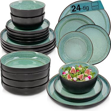 Кам&39яні миски для пасти 6 предметів, набір мисок для пасти на 6 осіб, набір мисок можна мити в посудомийній машині та використовувати в мікрохвильовій печі, велика багатофункціональна миска темно-сірого кольору 750 мл VALUE COLLECTION (Фіджі, набір посу