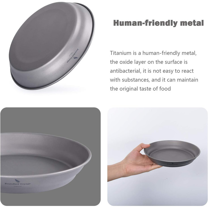 Мл Титановые миски Тарелка Сверхлегкая одностенная чаша Тарелка На открытом воздухе Кемпинг Посуда Кухонная утварь с сумкой для переноски Ti1107T (Ti1109T пластина L.), 800