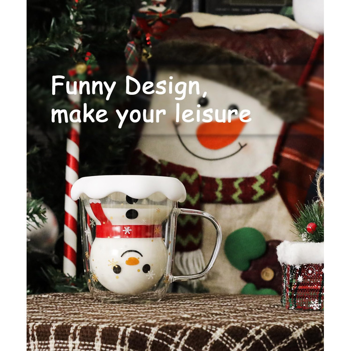 Різдвяні чашки у формі сніговика 370 мл. 2 шт. LIBWYS