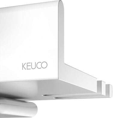 Душова полиця Keuco з алюмінієвим скляним ракелем, знімний кошик, зі зливними отворами, 35x6,6x11,6 см, настінна, Reva Black Selection (білий)