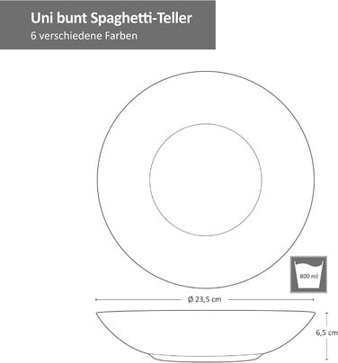 Тарілка для пасти 23,5 см 6 шт MamboCat