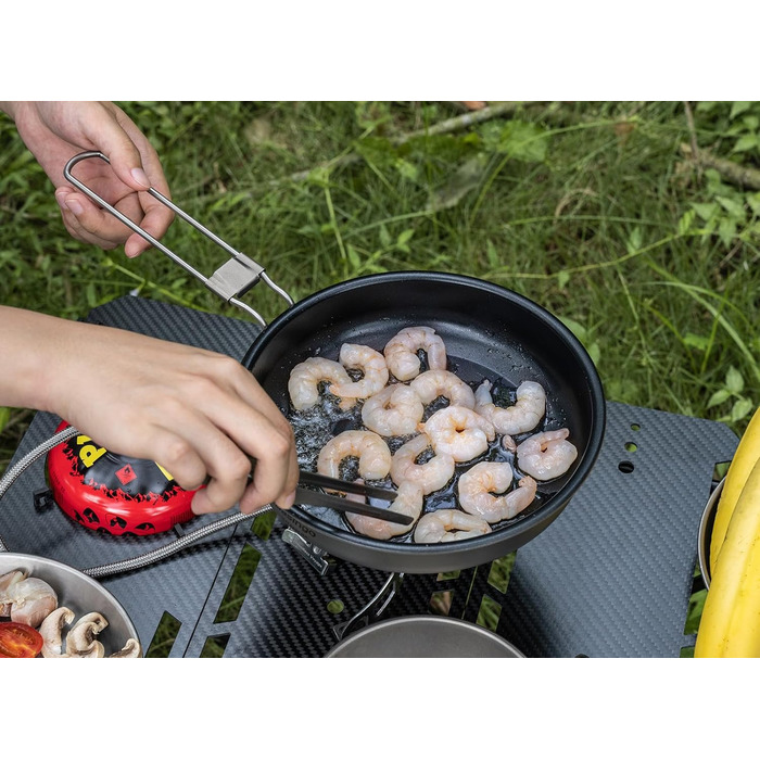 Сковорода для кемпінгу 22 см. 1500 мл. титан iBasingo
