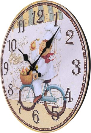 Настінний кухонний годинник Lafocuse 30 см, дерев&39яний, безшумний, вінтажний кухонний годинник жовтого кольору, без цокання, антикварний ностальгічний сільський ретро-прикраса для їдальні, ресторану, вітальні