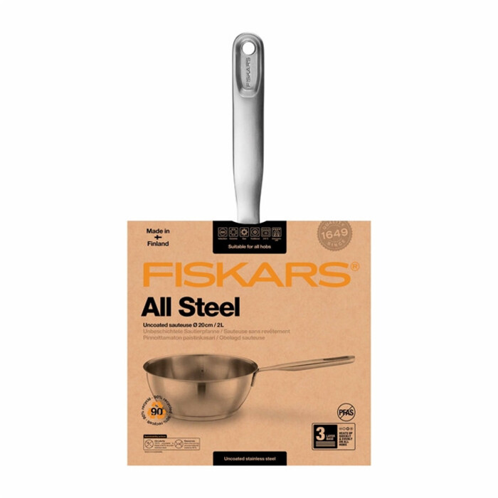 Сотейник Fiskars All Steel матовый 2 л, 20 см (1064748)