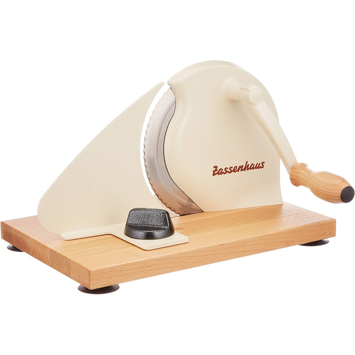 Інструкція з нарізки хліба Zassenhaus CLASSIC Сталеве лезо Solingen Товщина різання 1-18 мм Дошка і кривошип з деревини бука Розміри 30 25,5 19 см (бежевий, 11,75 дюйма на 8 дюймів)
