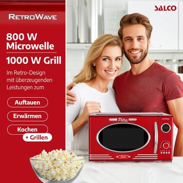 Мікрохвильова піч 2-в-1, 900 Вт червоний Salco