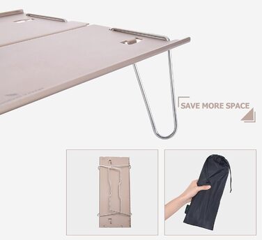 Складной стол для кемпинга Семный на открытом воздухе из алюминиевого сплава Мини-стол Портативный обеденный стол BVT01 (коричневый)