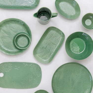 Блюдо Panama Maxwell Williams, зелена, кераміка, 39 х 23 х 4 см