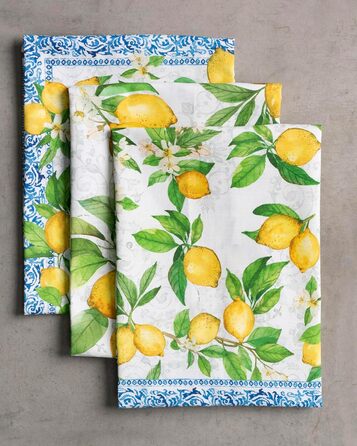 Набір з 3 багатоцільових кухонних рушників Maison d&39 Hermine Сільське Різдво зі 100 бавовни Барні рушники День подяки/Різдво (50 см x 70 см) (15 - Cedrat)