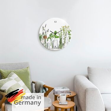 Настінний декор Настінний годинник без цокання Скло Ø 30 см Круглий Безшумні фрукти Фрукти Апельсин у воді Фрукти Сучасна їжа T5UI (Олії з травами, кварцовий годинник)