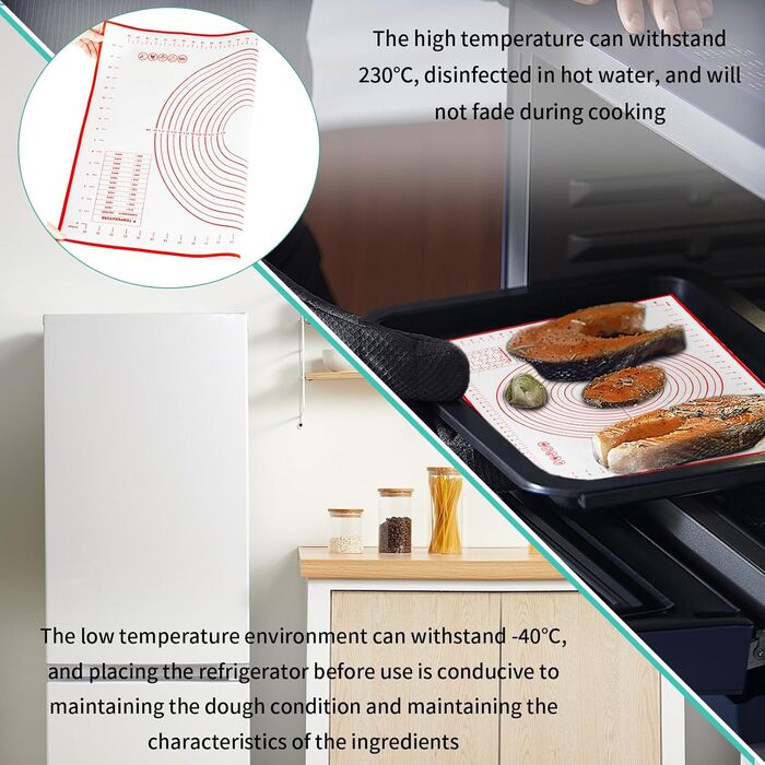 Силіконовий килимок для випічки 70 х 50 см червоний Behiruch