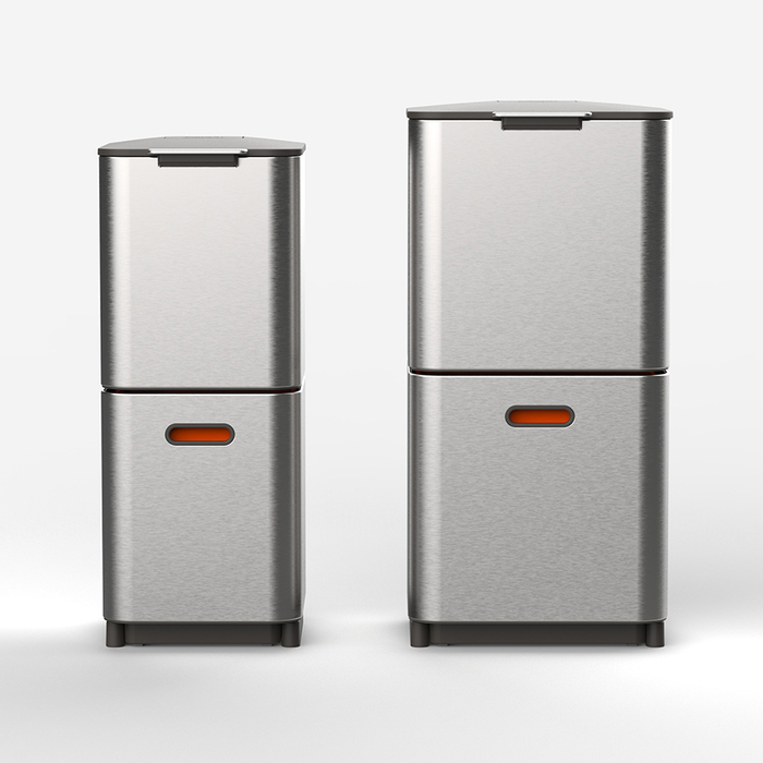 Контейнер для сміття з двома баками 40 л металік Totem Compact Joseph Joseph