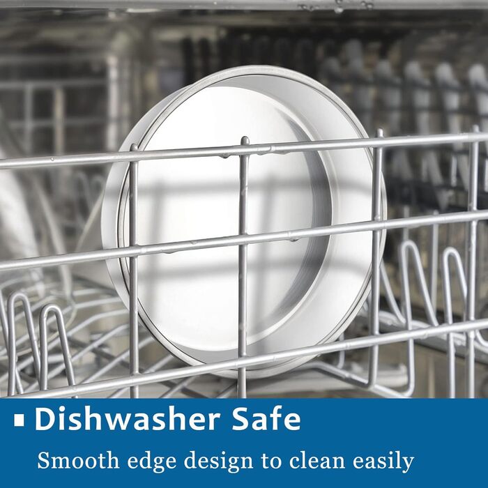 Большая форма для выпечки 20,3 см, нержавеющая сталь Herogo, круглая форма для выпечки, набор из 3 шт., слоеная форма для торта, формы для подноса на день рождения, глубина 5 см и бесшовный дизайн, прочный и пригодный для мытья в посудомоечной машине (10,