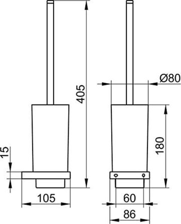 Набір йоржів для унітазу з кришталевого скла матового та хромованого металу, настінний, йоржик для унітазу з тримачем для ванної кімнати та гостьового туалету, видання 11 одномісне
