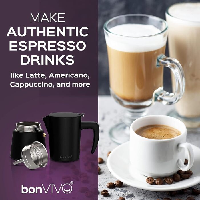 Кофеварка для эспрессо 300 мл на 6 чашек, медный bonVIVO