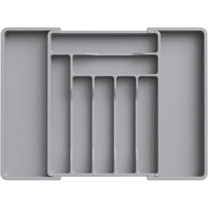 Органайзер для столовых приборов 57 х 38 см для выдвижных ящиков, 9 отделений, серый Lifewit