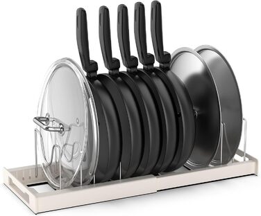 Підставка для посуду розсувна 56 x 20,4 см, на 7 відділень, біла Anhow