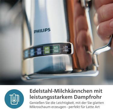 Напівавтоматична еспресо-машина Philips Barista Brew - одинарний та подвійний еспресо кнопка американо, подвійний бункер для зерен 280 г, інтуїтивно зрозумілі інструкції, калібрований тампер (PSA3228/41)