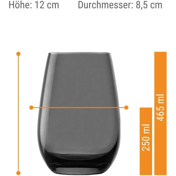 Склянки для води 465 мл, набір із 6 склянок, Elements Stölzle Lausitz