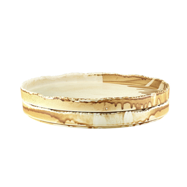 Презентаційна тарілка з бортиком 28*h 2.9 см, Terra Porcelain Roko Sand, GenWare