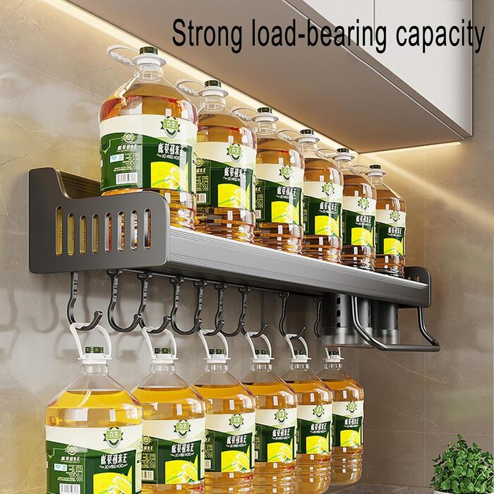 Настінний органайзер для кухонного приладдя 40 см сірий GAROEN