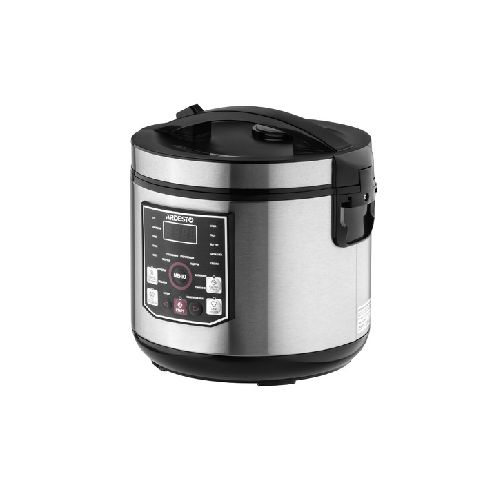 ARDESTO Мультиварка MC-P21, 860Вт, чаша-5л, електр. керування, книга рецептів, нерж. сталь+пластик, срібляста