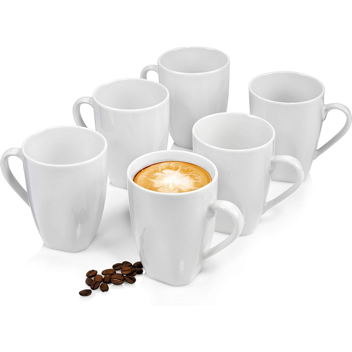 ПЕВЕЦ Белый столовый сервиз Bilgola, набор фарфоровой посуды из 30 предметов на 6 персон, набор тарелок округлого дизайна, обеденная тарелка (кофейная кружка 6 шт.)