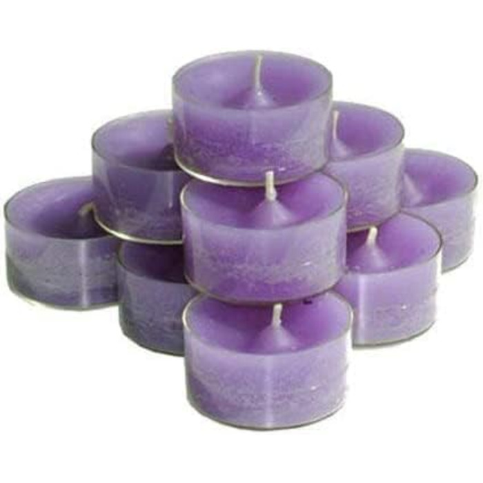 Кольорових датських чайних свічок без запаху (світло-фіолетових), 20