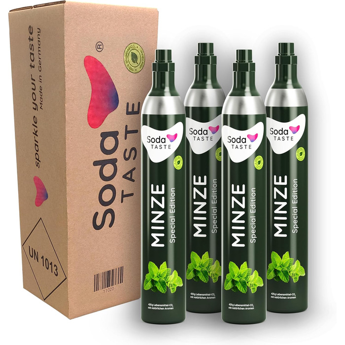 Змінний комплект (змінний) балона з CO2 SodaTASTE для газованок, до 240 л газованої води (УВАГА потрібно 4 порожні балони) (м&39ятний)