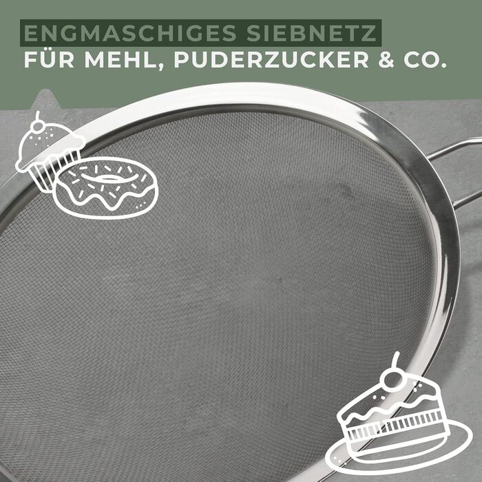 Cито кухонне тонке 20 см сіро-зелене Ecolution Fackelmann