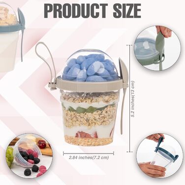 Стаканчики для йогурту з пластівців EYNEL на ходу з кришкою та ложкою, багаторазові пластикові парфе, молочний сніданок, хрусткі пластівці, вівсянка, смузі, перекус, чаша (набір 4 кольорів з ручкою)