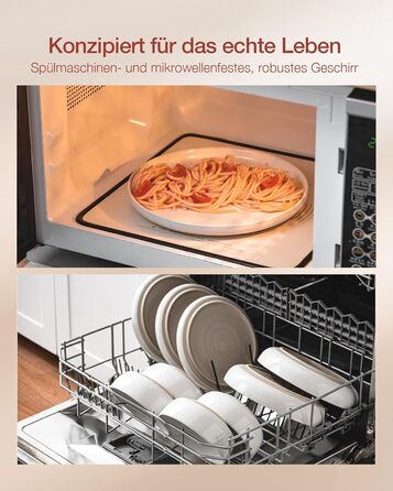 Набір посуду Richmount Nebula для 6 осіб, набір тарілок та мисок із 18 предметів, набір посуду з крапчастої кераміки, можна використовувати в мікрохвильовій печі та посудомийній машині, сервірування Nebula для 6 осіб (білий, сервірування Milkyway для 6 ос