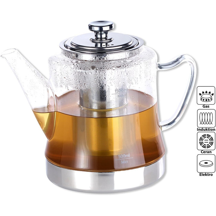 Скляний заварник 1,5 л Rosenstein & Söhne