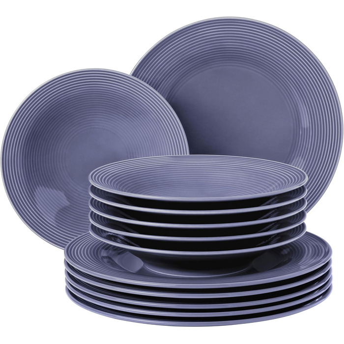 Набор тарелок на 6 персон, 12 предметов Beat Fliederblau Seltmann Weiden