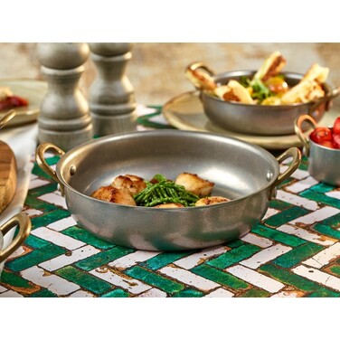 Сковорода для подачи 18.5*4.5 см, 1000 мл, круглая, металлическая, Vintage Steel, GenWare