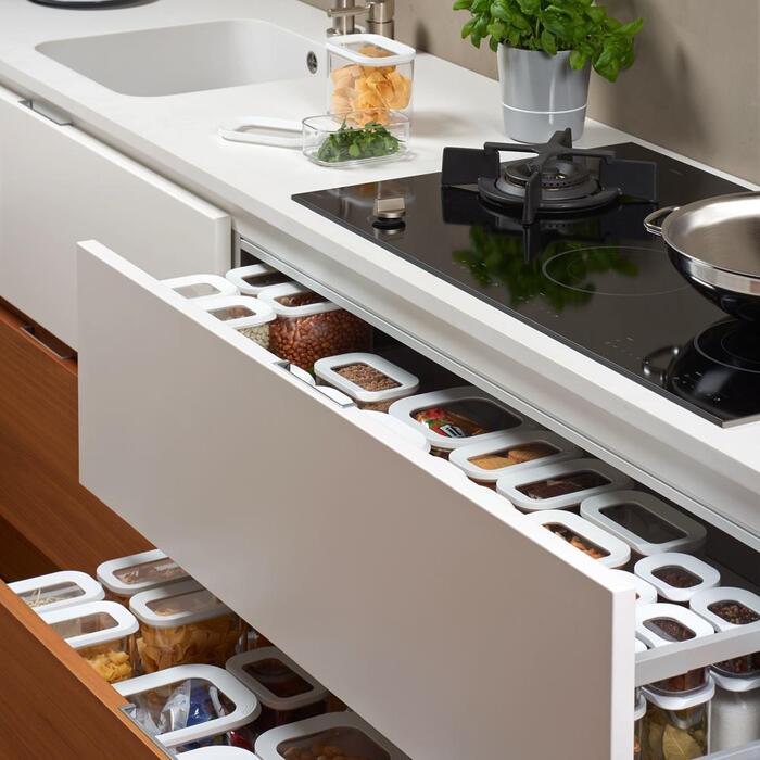 Набір ємностей для зберігання 9 предметів білих Modula Mepal