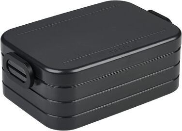 Ланч-бокс с бенто-боксом - на 4 бутерброда или 8 ломтиков хлеба - Ланч-бокс для небольших закусок и остатков еды - Ланч-бокс для взрослых - Ланч-бокс с отделениями - (Nordic Black, Bento Lunchbox midi TAB)